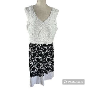 Studio One New York White Lace Sleeveless Fit & Flare Dress Women’s Size 16